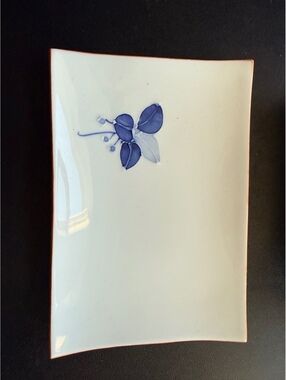 Set of 7 Vintage Tozan Japanese Porcelain Rectangular Plates Cobalt Sushi Plates